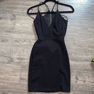 Windsor black low cut dress in size Small